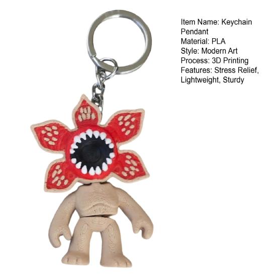 Keychain Pendant Flower Shape 3D Printed Stress Relief Charm Keys Backpack Purse Lightweight Key Holder