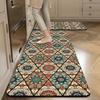 VIKAMA's New Bohemian Kitchen Rug Diatomite Bathroom Absorbent Anti-Slip Toilet Seat Pad Bathroom Bathtub Mat Home Decoration.