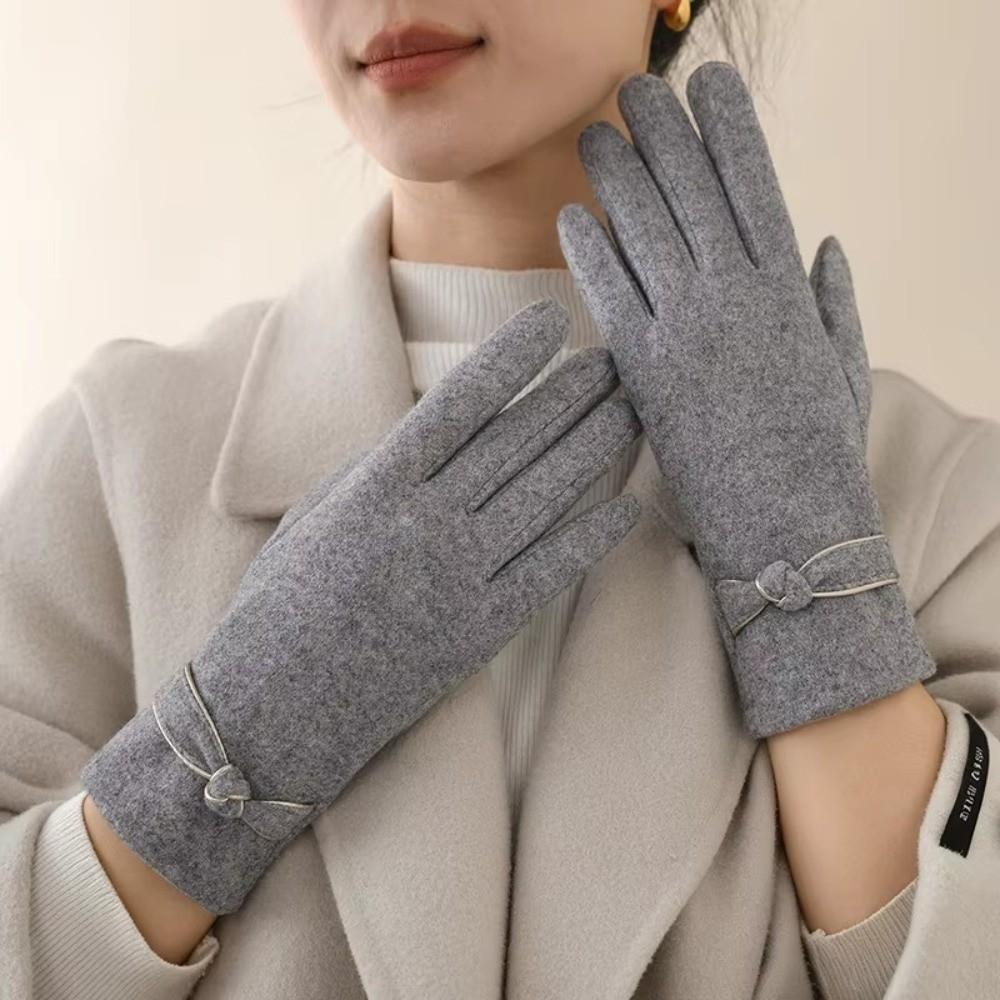 Windproof Women Winter Gloves Velvet Lined Warm Gloves Imitation Cashmere Gloves  for Winter Use