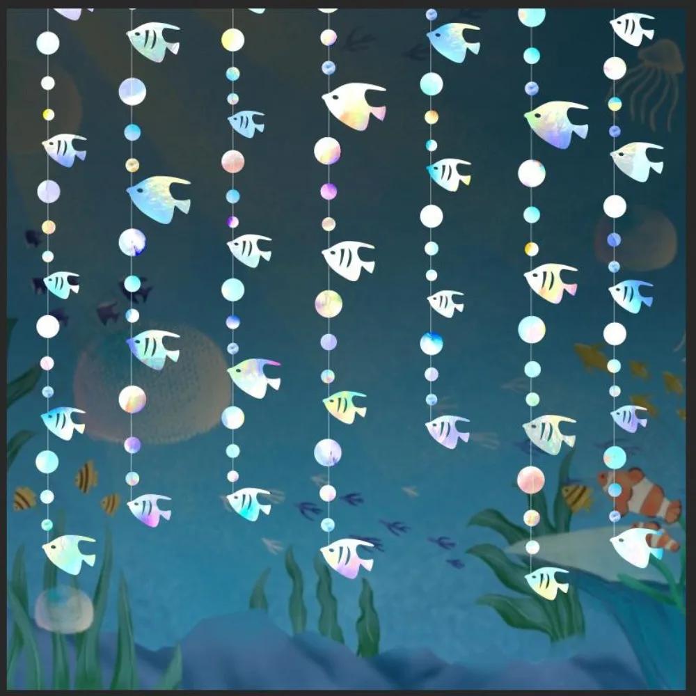 Ocean Themed Decoration Ocean Fish Paper Garland Pendant Birthday Party Decoration Colored Banner Hanging Ornament