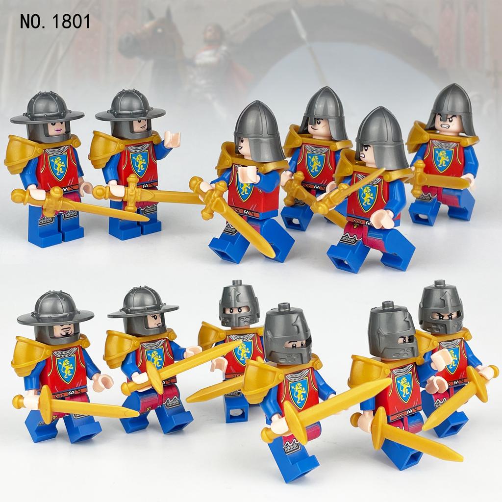 36 Mittelalterliche Soldatenpuppen 1801 Antike Römische Ritter Figur Kinder Zusammengebaut Bausteine Spielzeug Waffe Langschwert