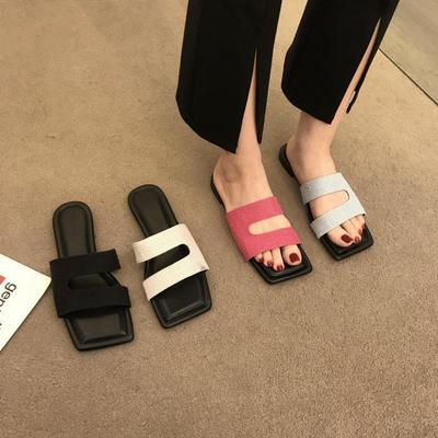 Hausschuhe Damen Sommer Außen tragen Gefühl Sandalen Damen 2025 neues Temperament Feenstil einfach Urlaub Abend Sandalen