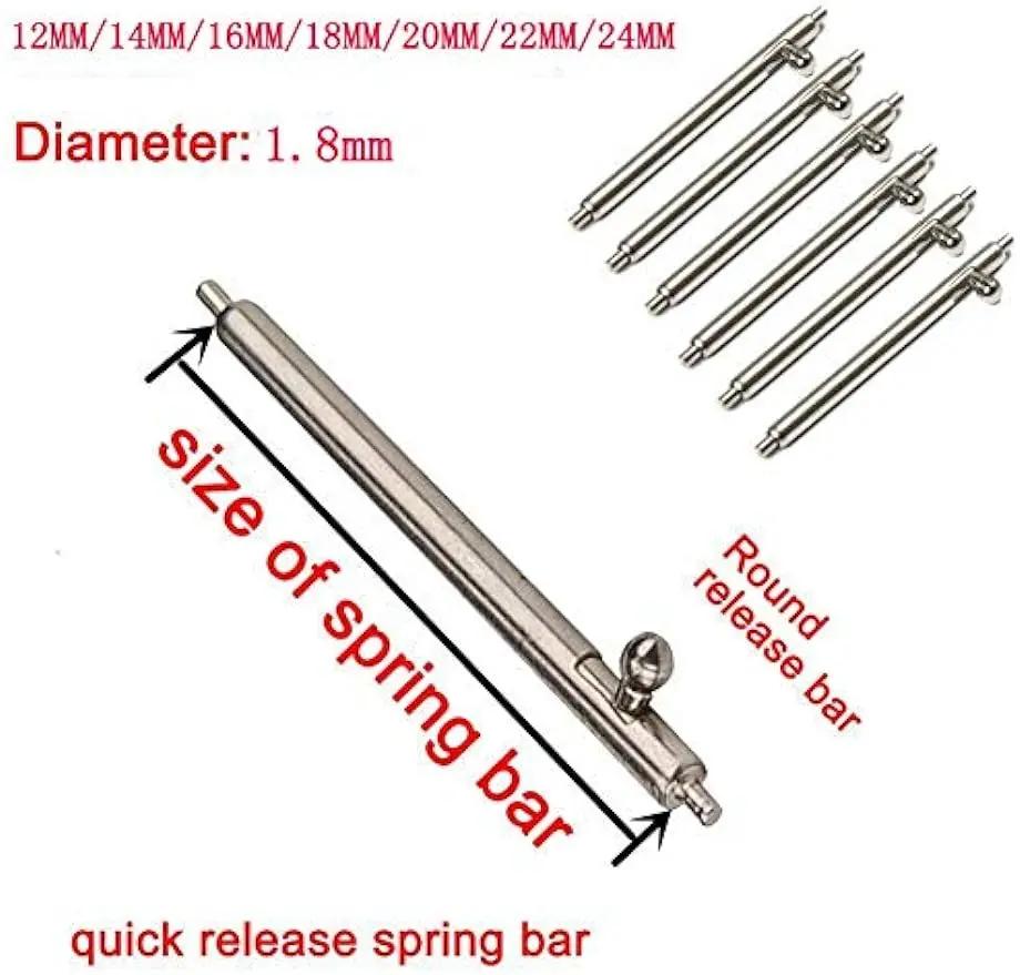 20 Stück Schnellverschlussstifte 1,5 1,8 mm Durchmesser Uhrenarmbandstift für Smartwatch 18 mm 20 mm 22 mm Armband Federsteg Armbandzubehör