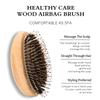 Oak Wood Hair Brush Soft Boar Bristle Nylon Needle Wooden Hair Airbag Brush Scalp Massage Wood Brush and Comb Without Handle