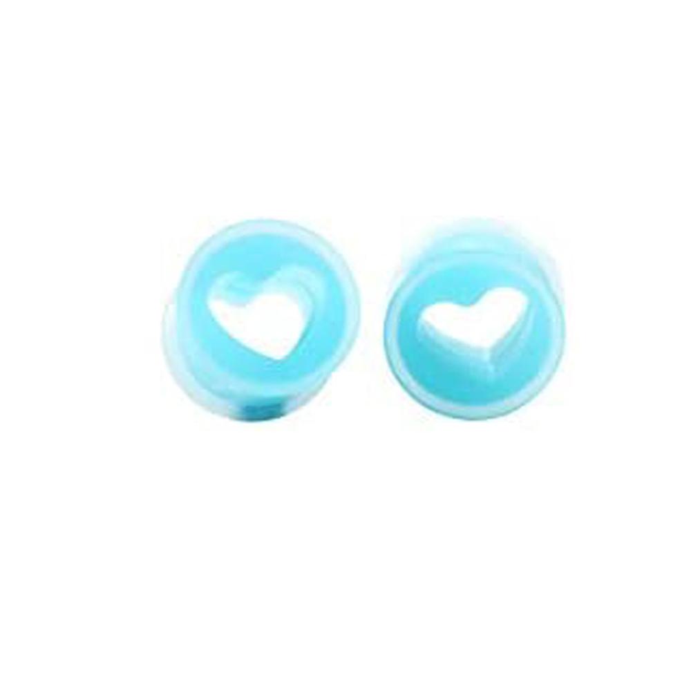 1 Paar Herz Weiche Flexible Silikon Ohrstöpsel Doppelt Gewölbte Dehner Flesh Tunnels Körperschmuck 6-20mm Mehrere Farben