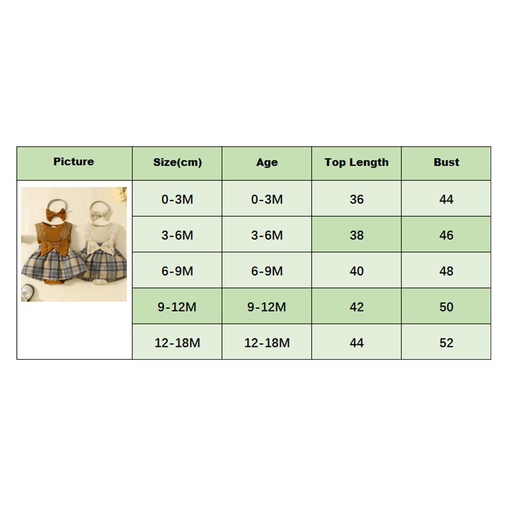 Śpioszki dla dziewczynek Sukienka z koronkowymi rękawami, kokardką, spódnicą w kratę Hem Body dla niemowląt Letnie ubrania z opaską