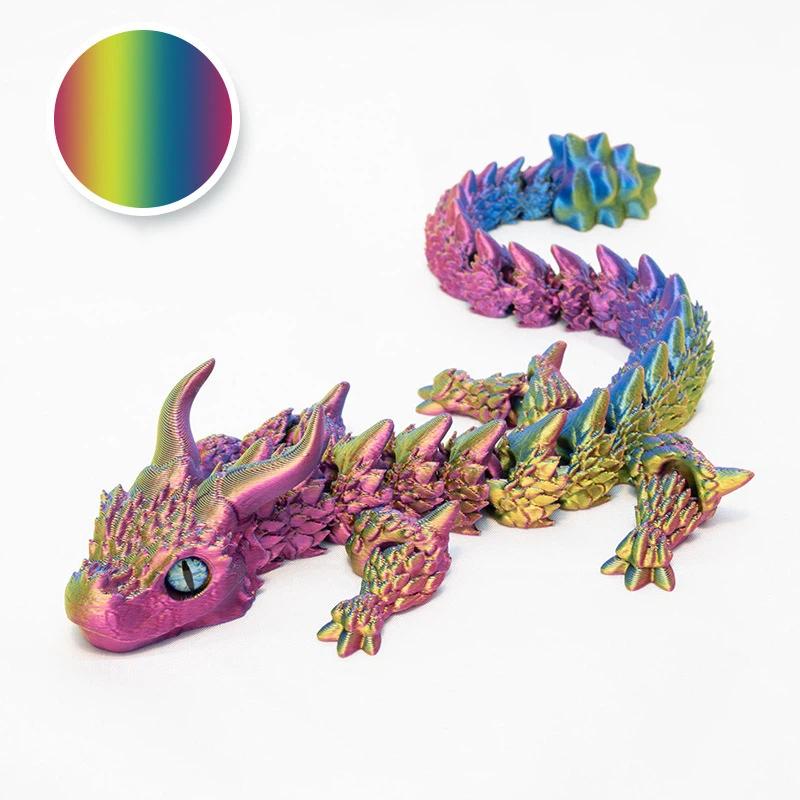 Fun 3D Printed Articulated Dragon 30cm Fidget Craft Ornament Cute Desktop Decor Gift for Children Adults Home Office Use