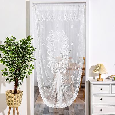 1Pc Door Curtain Fashion Lace Aesthetic Beauty Pulling Curtain French Insect Prevention Decorative Pattern Polyester