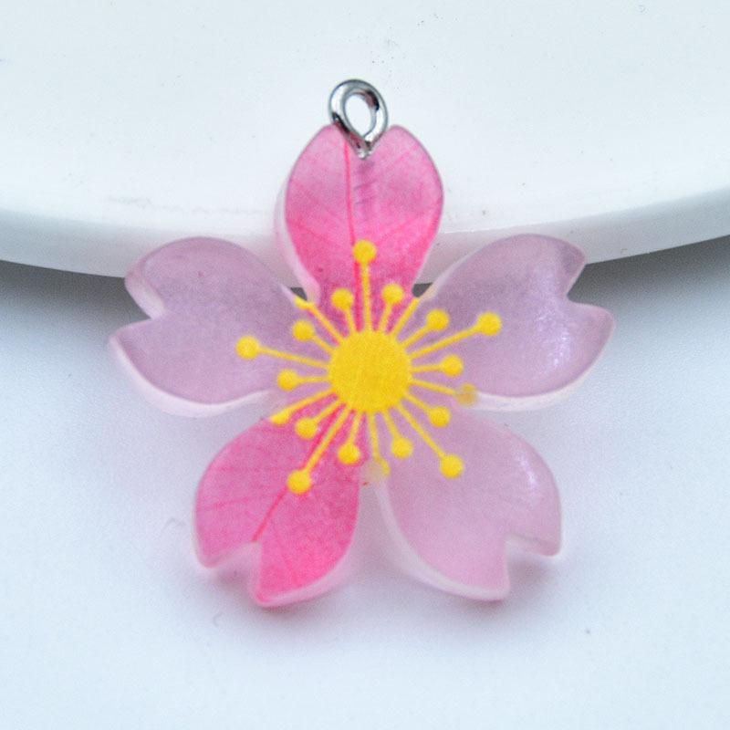 Luminous Sakura Daisy Resin Charms: Earrings, Pendants, Keychains for DIY Jewelry