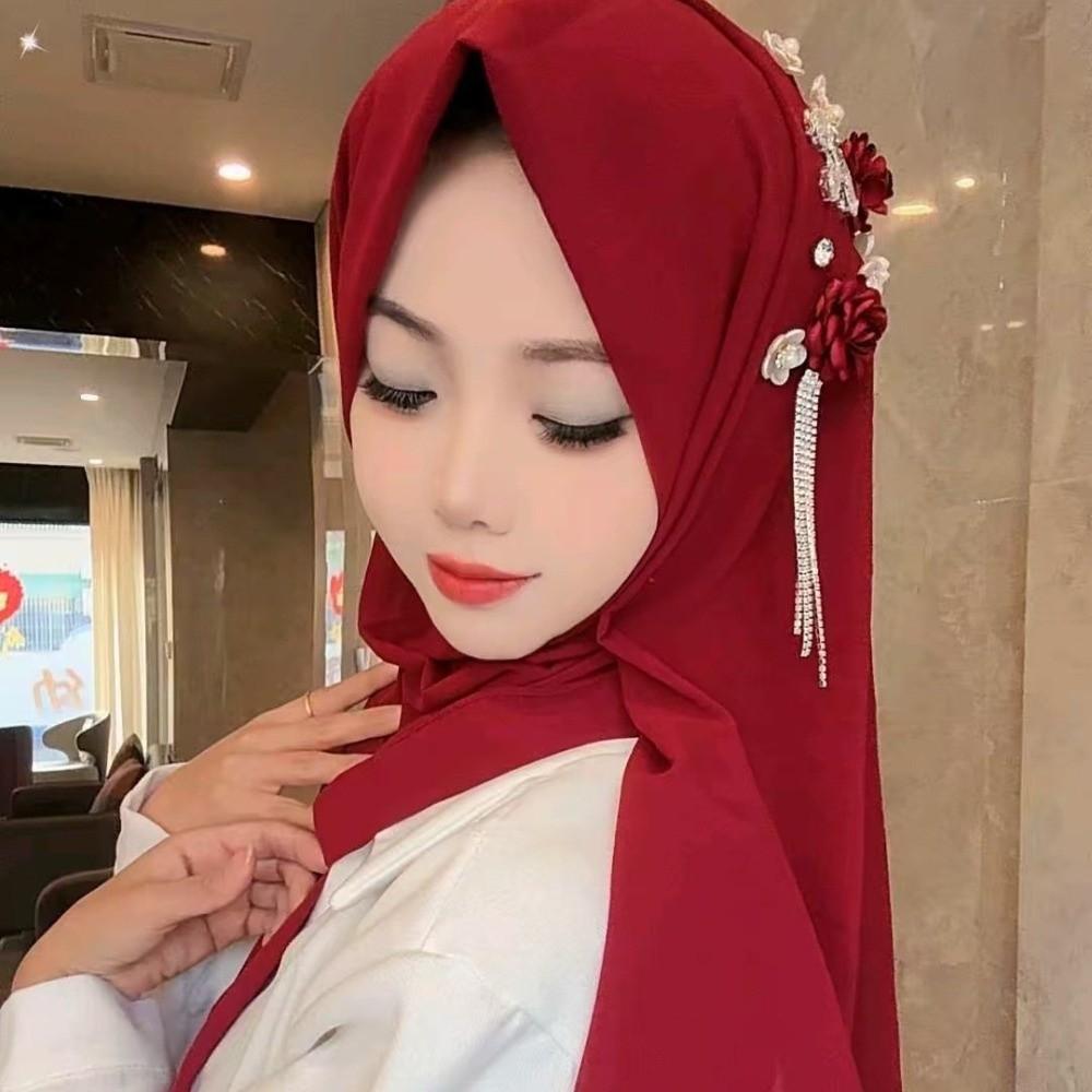 Gauze Head Wraps Long Islamic Headscarf Elegant Plain Hijab