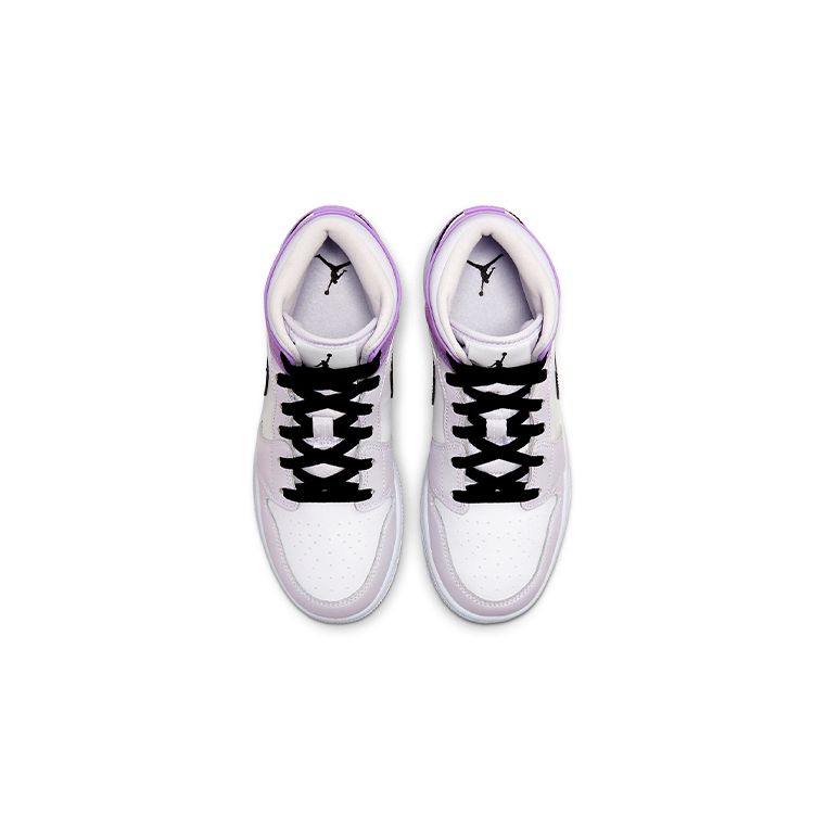 Air Jordan 1 Mid GS Barely Grape Kids Sneakers Purple Black White DQ8423-501
