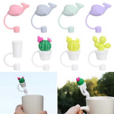 Beweis Stroh Tipps Luftdichte Trinken Staub Kappe Silikon Stroh Stecker Cartoon Stecker Abdeckung Tasse Zubehör