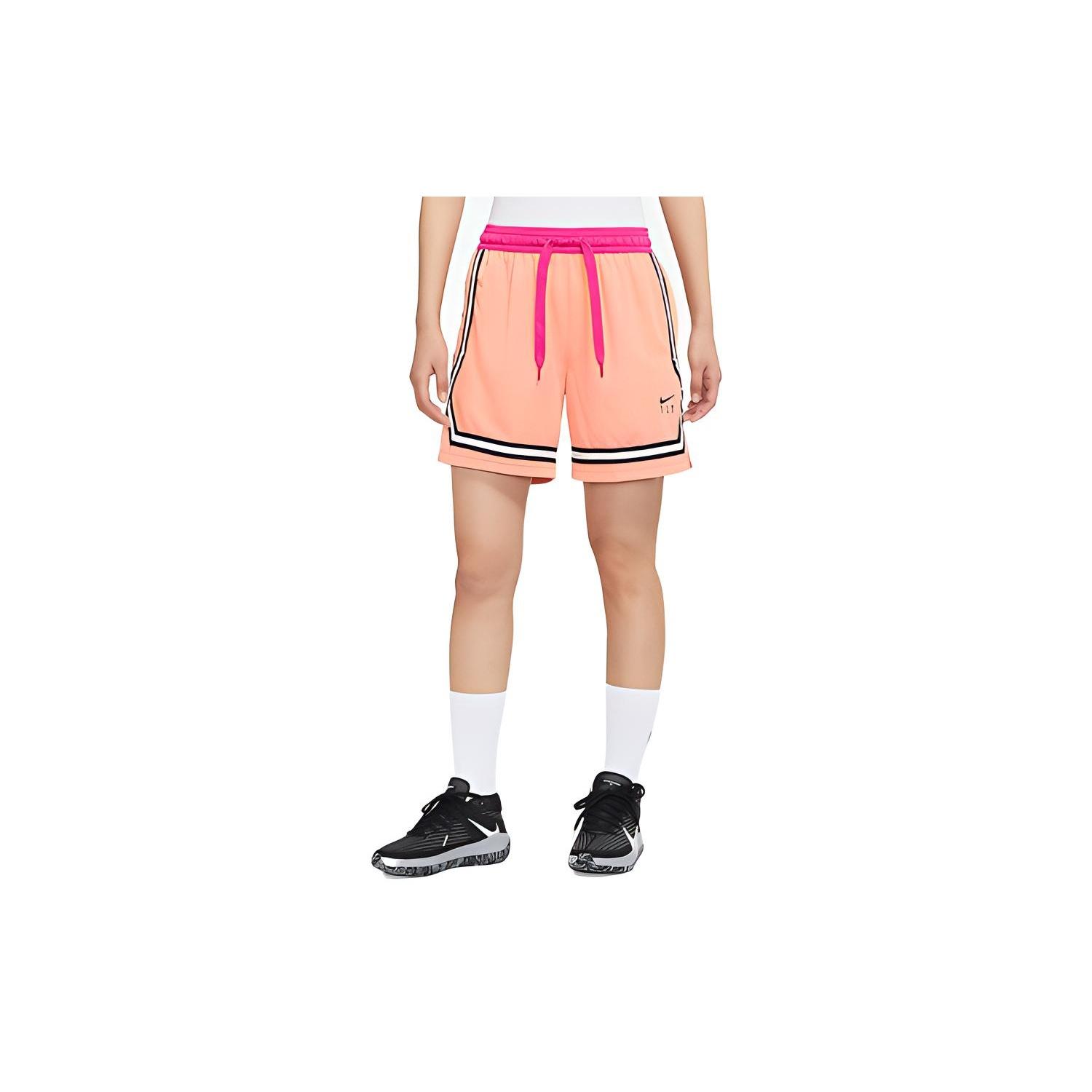 (WMNS) Nike Fly Crossover Embroidered Logo Colorblock Lacing Sports Shorts Pink Women s DH7326-824 XXL