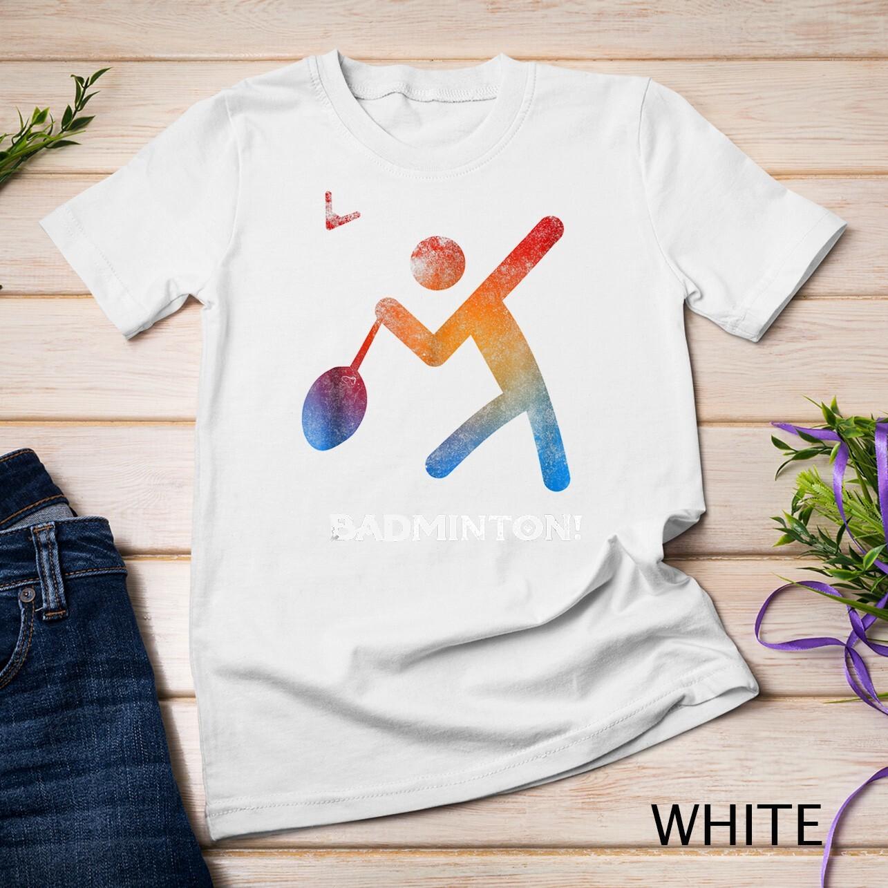 Badminton Player Tee Shirt Gift Racket Birdie Court Game Unisex T-Shirt Mens Womens Tees Top 2XL