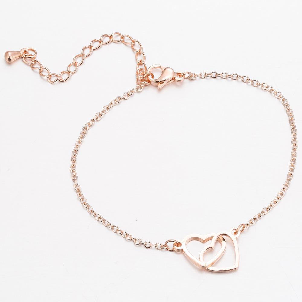 Fashion 3 Colors Stainless Steel Hollow Heart Bracelet for Women Girl Couple Hand Chain Friendship Jewelry Wedding Gift Bangle