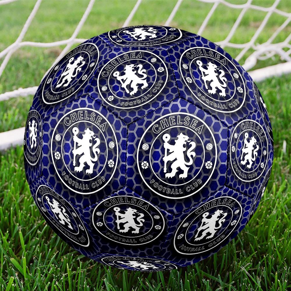 Chelsea England-2  Indoor Soccer Ball Colorful All Ages Machine Stitched PVC Competition Ready Durable High-Bounce SIZE 5 Football.
