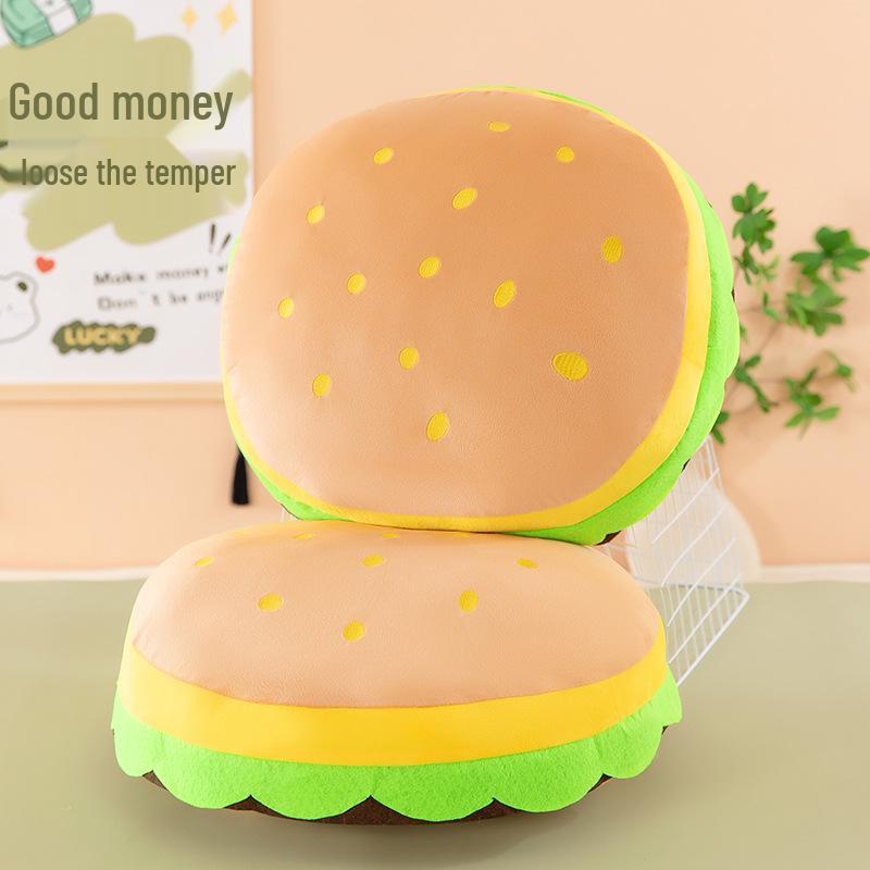 Cross-border Creative Hamburger Plush Toy Pillow for Kids – Unique Sofa Back & Seat Cushion Gift