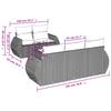 6-teiliges Gartensofa-Set mit Kissen Schwarzes Poly-Rattan