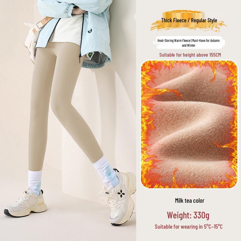 Women's Petite Plus Velvet Shark Leggings for Autumn/Winter - Thick, Tight, Cotton Yoga Pants