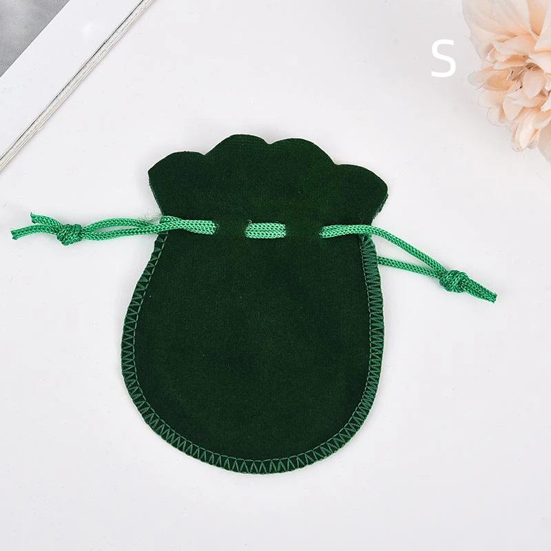 

Gourd-Shaped Velvet Gifts Bags Colorful Drawstring Jewelry Bags Storage Pouches For Wedding Christmas Party Gifts Packaging Bags S зелёный