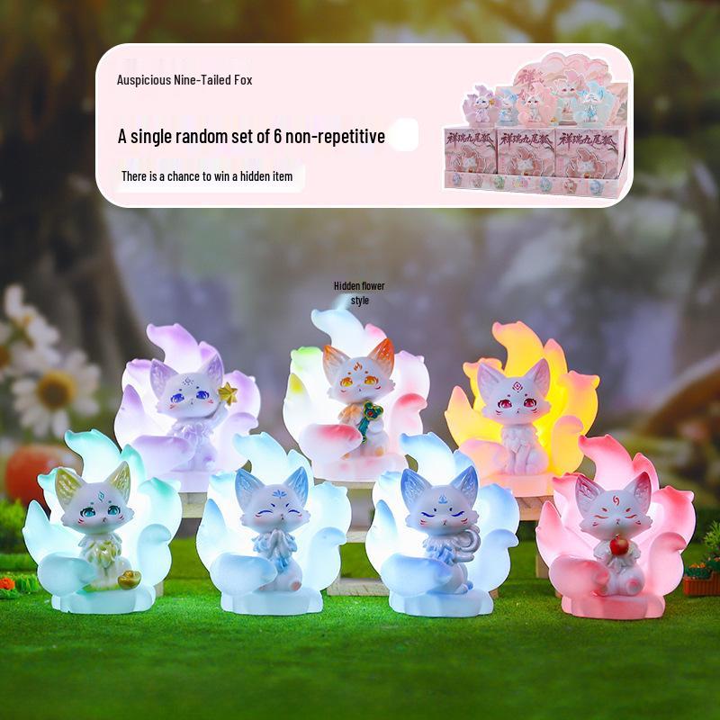 Nine-Tailed Fox Resin Blind Box: Chinese Style Desktop Ornament & Festival Gift
