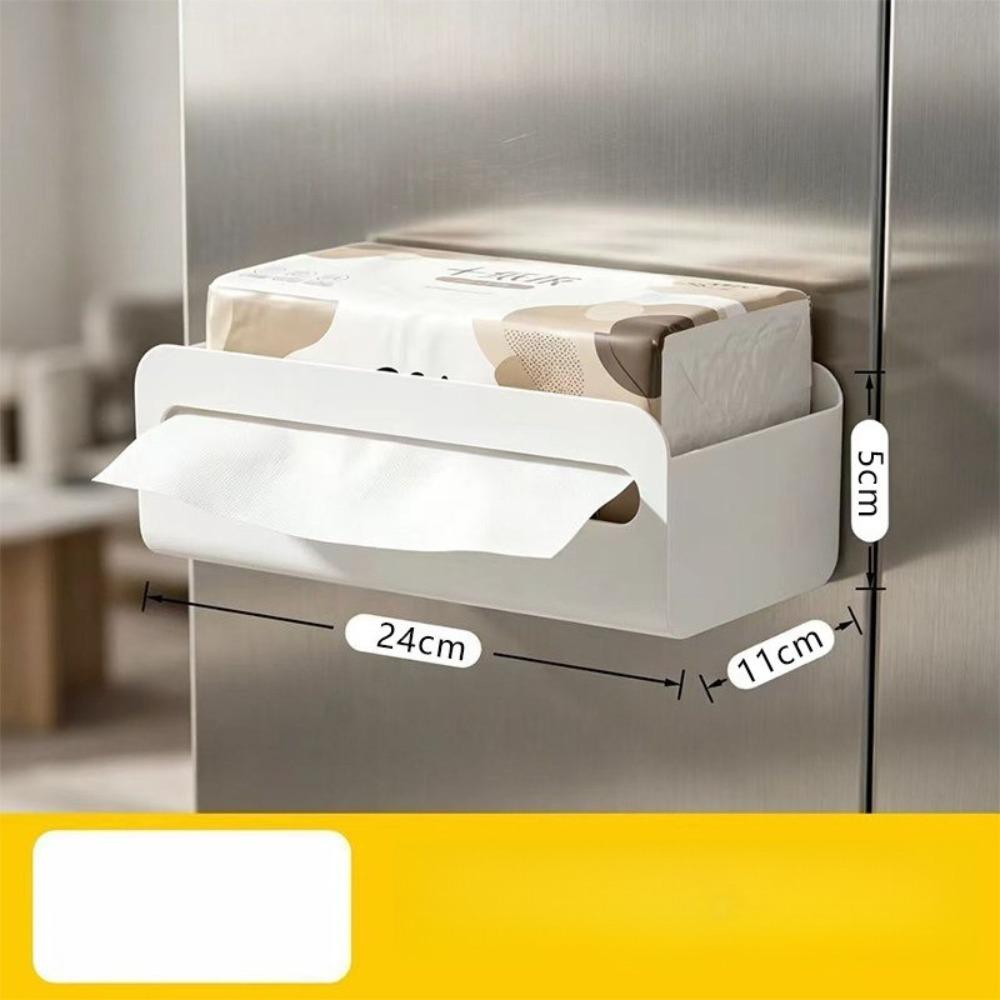 Magnetic Tissue Box Kitchen Fridge Side Storage Box No Drill Household Hand Towel Box Upside Down Tissue Rack