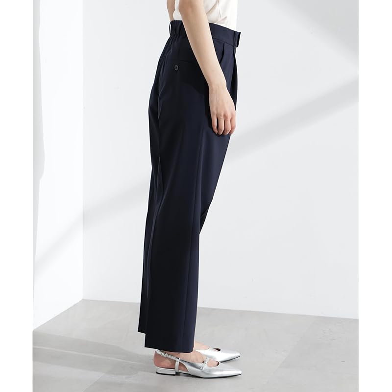 [Nano Universe] light function tack Semi-wide pants (Setup possible) ladies M 121 D. Navy 669-5127300