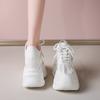 Fashion 7.5CM Women Platform Sneakers Lace-up Autumn Sports Dad Shoes High Top Chunky Casual Shoes Woman Thick Bottom Mesh White Shoes