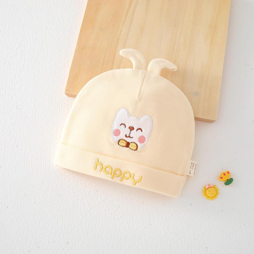 Pure Cotton Double Layer Newborn Hat for 0-3 Months, Suitable for Autumn/Winter