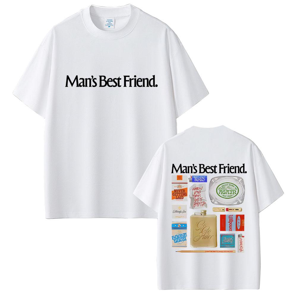 Sabrina Carpenter Mans Best Friend Object Tshirt Men Women Fashion Oversized Short Sleeve T Shirts Male Casual Cotton Tshirts