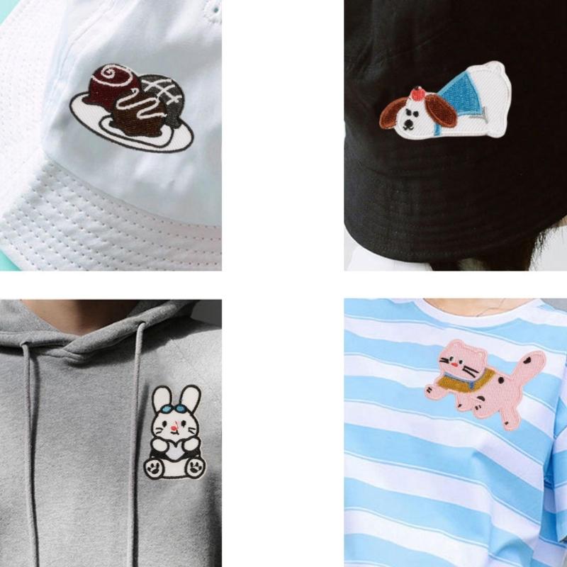 8 Pcs Cartoon Animal Embroidery Patches Cats Iron On Patches Applique Patches Dog Repair Patches for Jeans Decoration