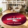 Tapis Rond Nom Personnalisé Motif FC Cologne Tapis Antidérapant Décor de Sol pour la Maison