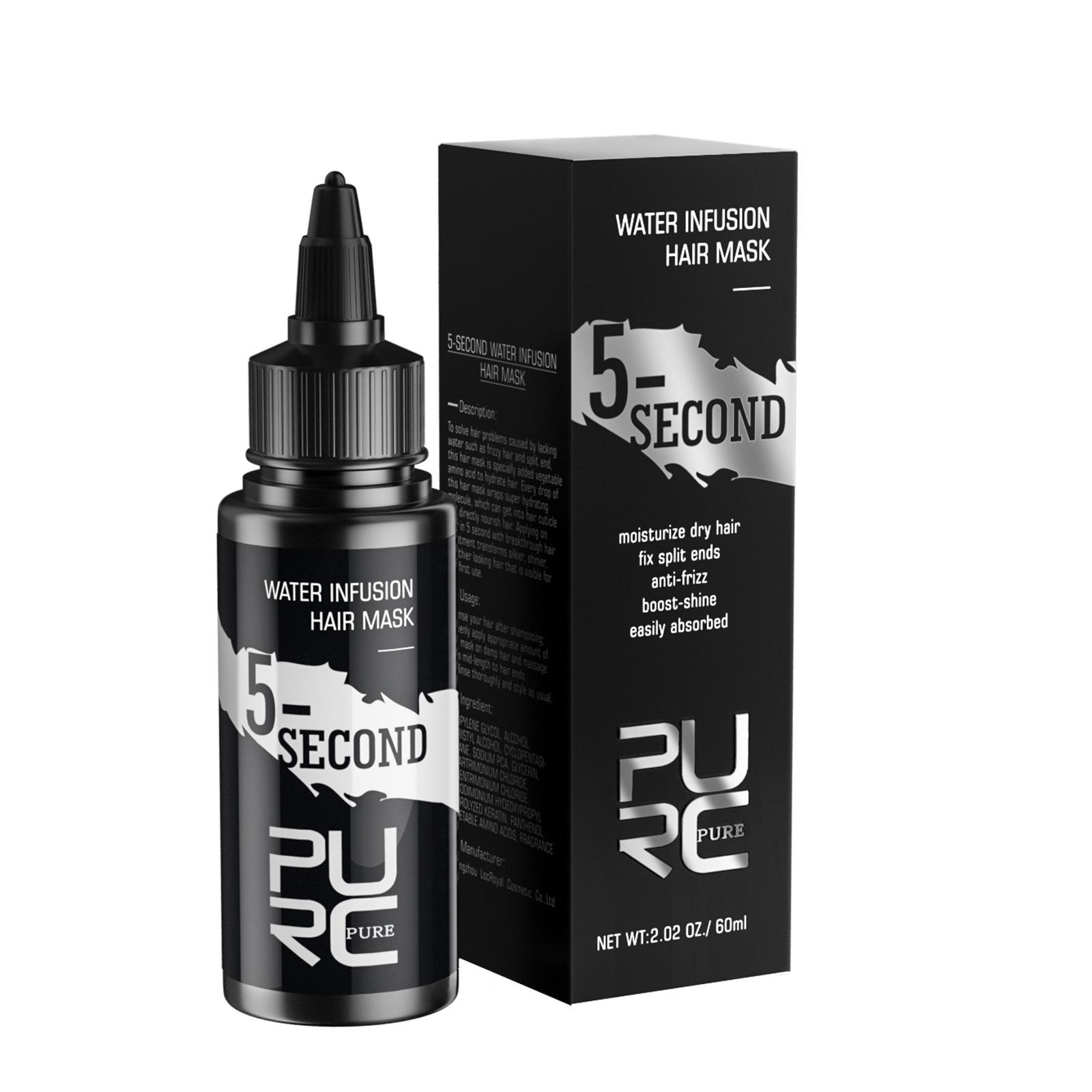 

PURC Five Second Water Маска для волос Fury, Dry и Fluffy Care Жидкое запеченное масло, не допускающее испарения, гладкая маска для волос и кондиционер 60ml