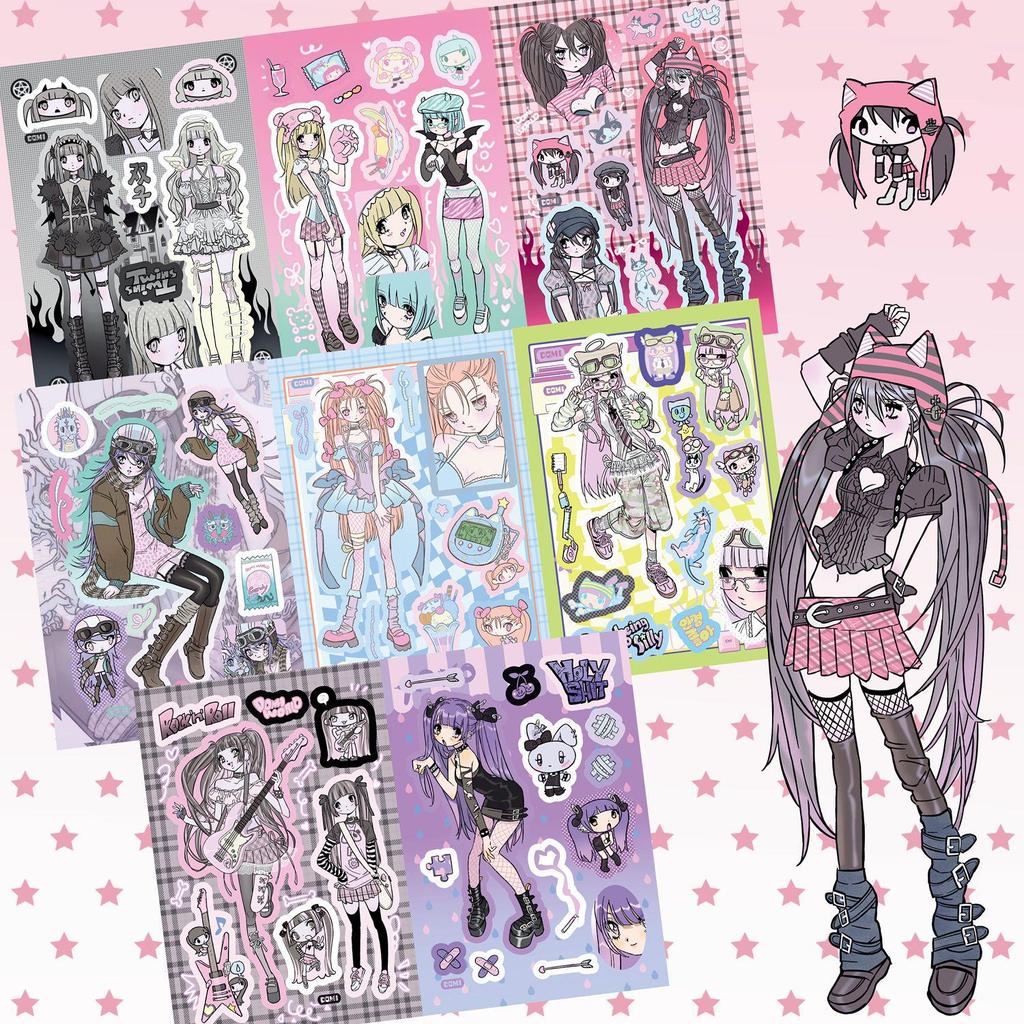 Domi Korean Style Sweet & Cool Girl Character Sticker Book – Creative Journal Stickers