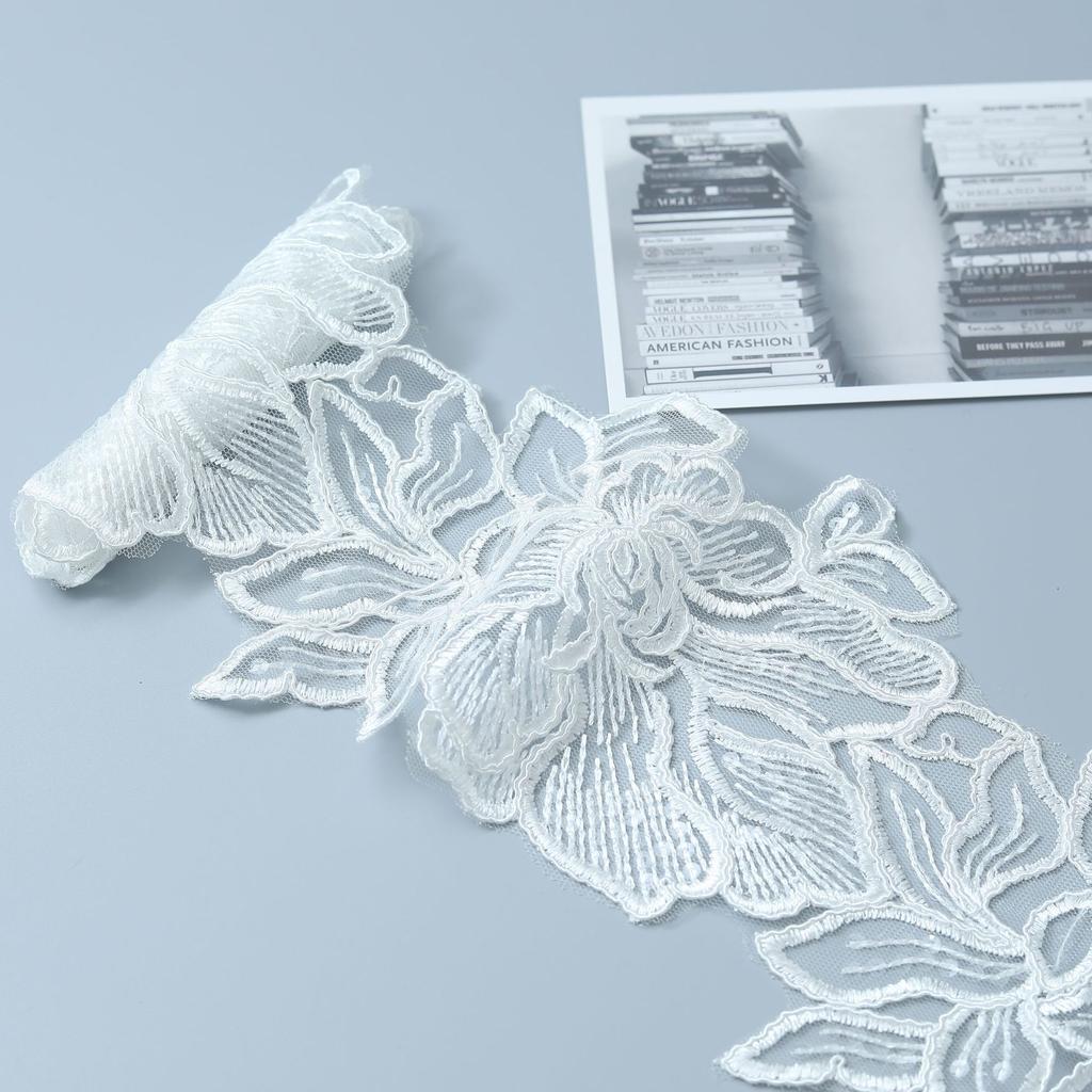 Car Bone Lace Transparent Beads Clothing Accessories Three-In-One Lace Wedding Dress 13Cm