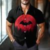 Men's Fashion Casual Loose Halloween Printed Short Sleeve Shirt