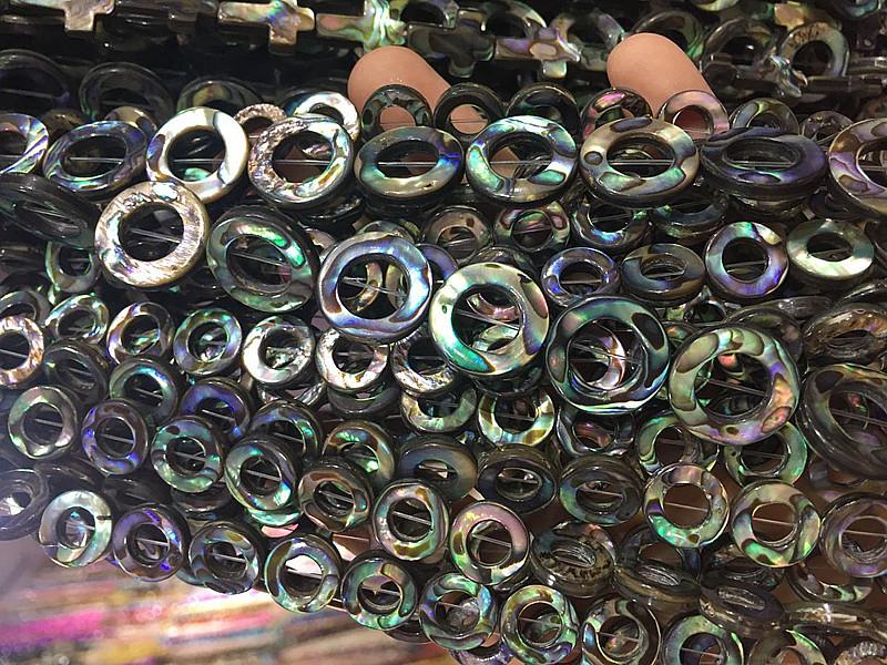 12/15/18mm Natural Abalone Seashell Beads Double Round Carved Beads For DIY Making Necklace Earrings Fashion Jewelry Findings 12mm