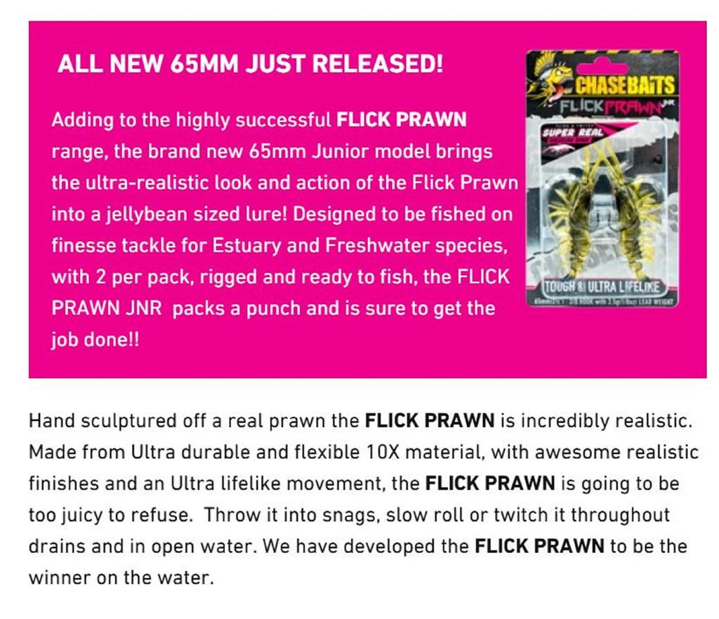 Chasebaits Flick Prawn 65 mm 3.5 grams Sinking Lure 2/pack 03 (0022)