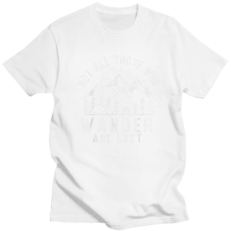 Custom Not All Who Wander Are Lost Camping T Shirt Men Short Sleeve Adventure Camping Tshirts Casual Tee 100 Cotton Tshirts
