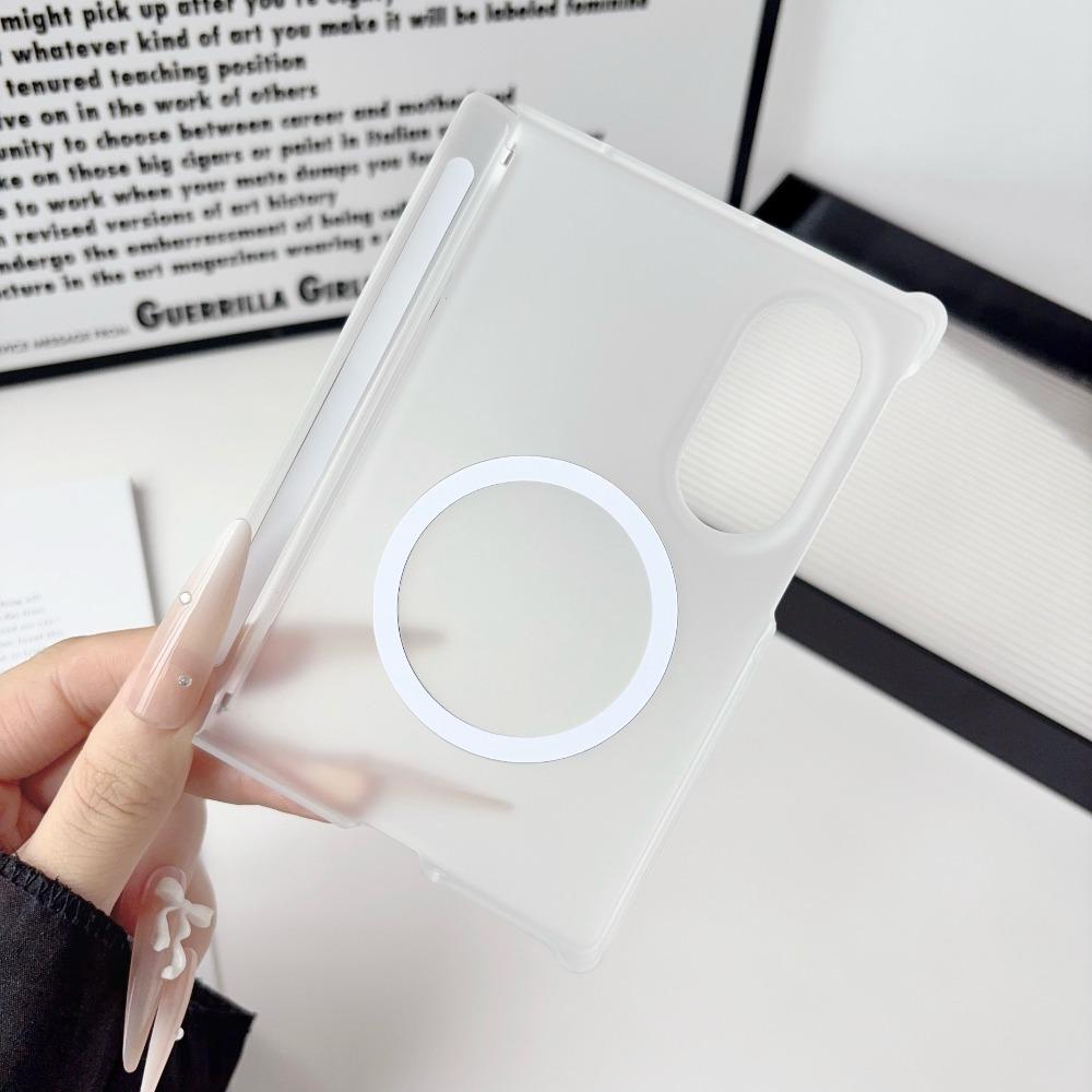 For Magsafe Magnetic Hinge Protection Frosted Transparent Phone Case For Samsuang Galaxy Z Fold 8 Ultra 7 6 5 4 TriFold Cover