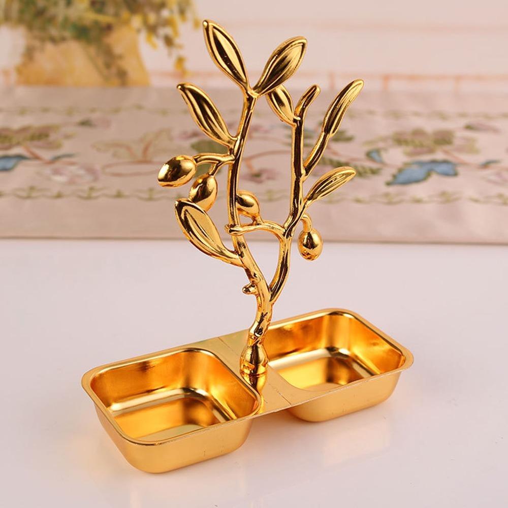 Nordic Gold Serving Tray Stainless Steel Candies Plate Jewelry Storage Rack  For Parties