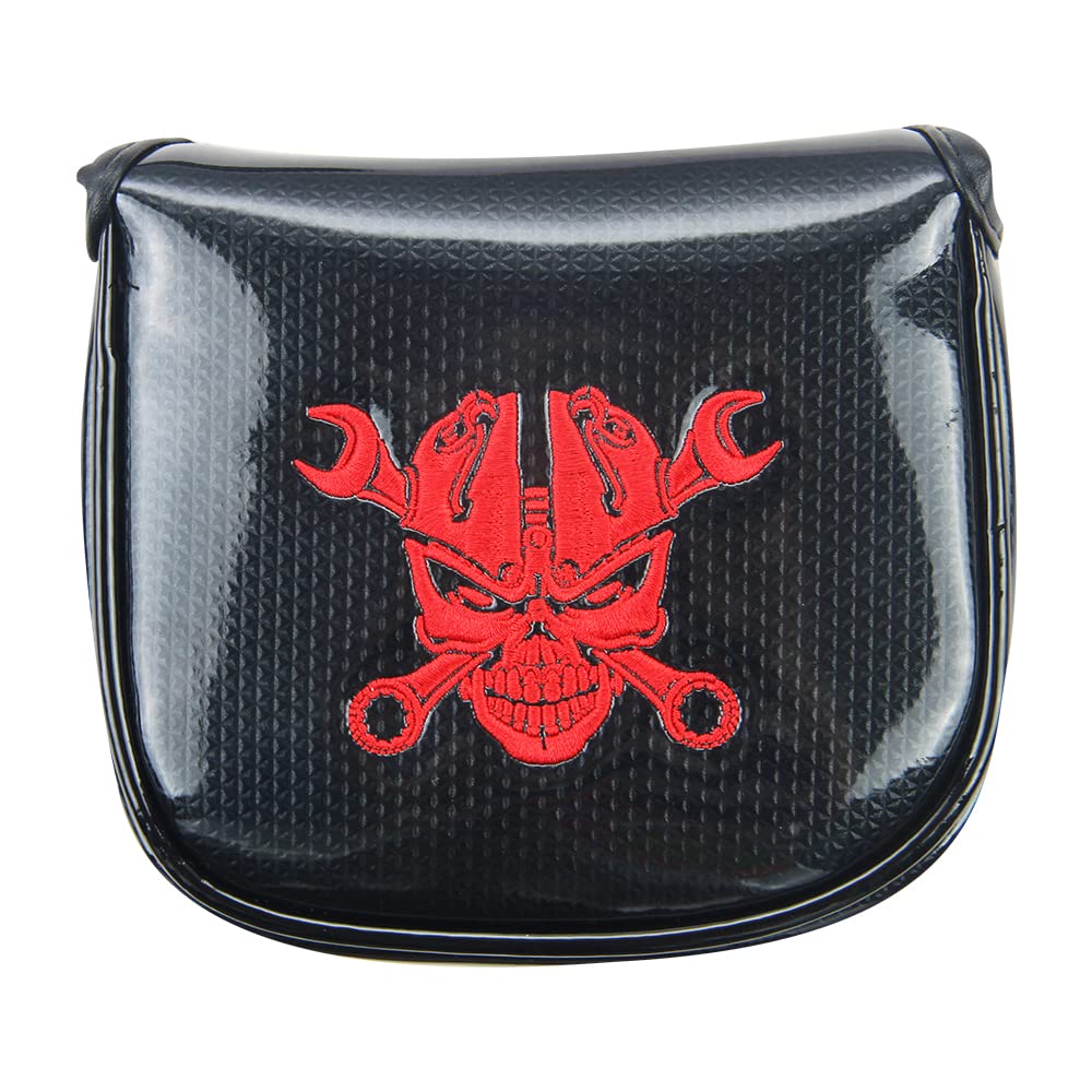 

Чехол для гольф-головки Чехол для паттера для квадрата Совместимо с Odyssey 2 Ball TaylorMade Вышивка черепа робота-паука x Маллеты, Маллеты,