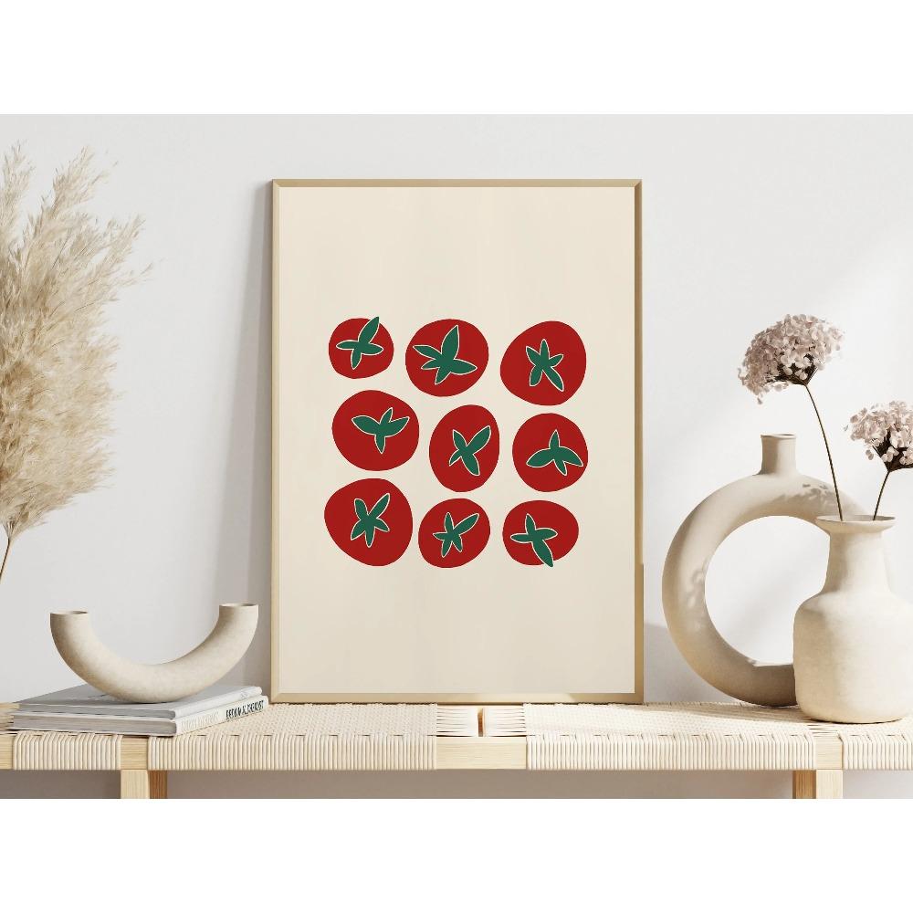 Minimalist Simple Fruits Vegetables Posters Onion Tomato Corn Abstract Modern Prints Canvas Wall Pictures Home Living Room Decor