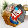 Ren and Stimpy  pattern, automatic folding umbrella, portable and foldable design, 8 ribs, a Christmas or birthday gift.