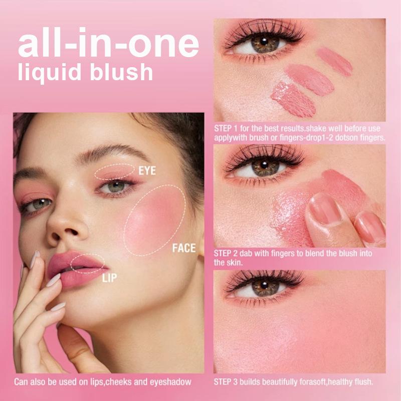 Liquid Blush Multi-Color Matte Blush Liquid Long-Lasting Easy To Color Makeup Pink Brightening Natural Cosmetics