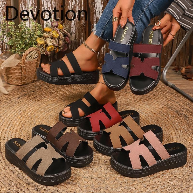 Large-size Women's Shoes - New Style Thick-soled Casual Flip-flops with An Open Toe Design Devotion