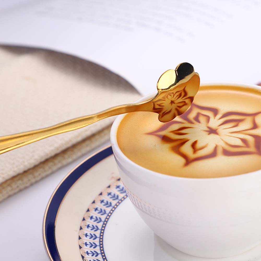 Coffee Dessert Stainless Steel Tableware Bar Tools Cutlery Set Soup Spoon Flower Spoon Set Teaspoon