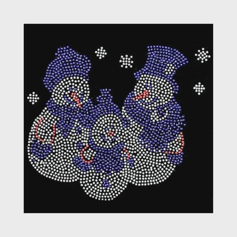 Cross-Border Christmas Snowman Diamond Pattern Hot Stamping Fabric Sticker