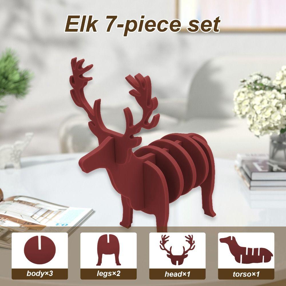 Drinks Placemat Animal-Themed Elk Cup Mat Silicone Creative Elk Coaster Non-slip Oil-proof Water Cup Mat Kitchen