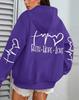 Faith Hope Love Letter Pattern, Printed Women'S Hoodie Autumn Loose Casual Pocket Fleece Pullover